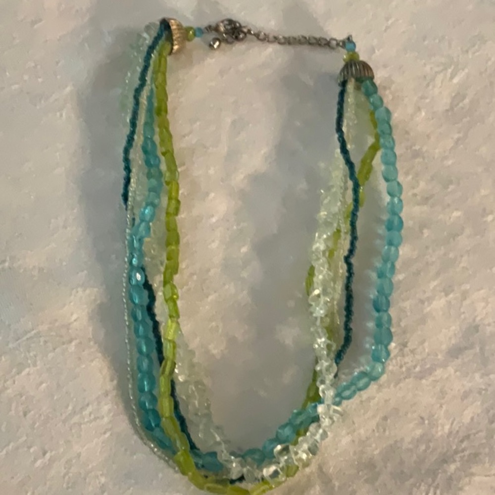 Vintage Crystal Necklace Peridot Topaz